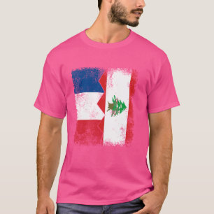 Frankrike Libanon Flaggor Halva libanesiska Fransk T Shirt