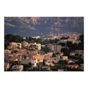 Frankrike, Marseille, Provence. Södra förorter Fototryck