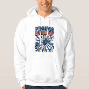 Frankrike Match Dag Skelett Anfallare Nationer Hög Hoodie