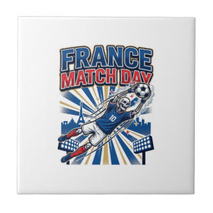 Frankrike Match Dag Skelett Anfallare Nationer Hög Kakelplatta