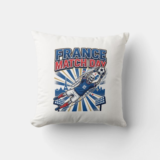 Frankrike Match Dag Skelett Anfallare Nationer Hög Kudde (Framsida)