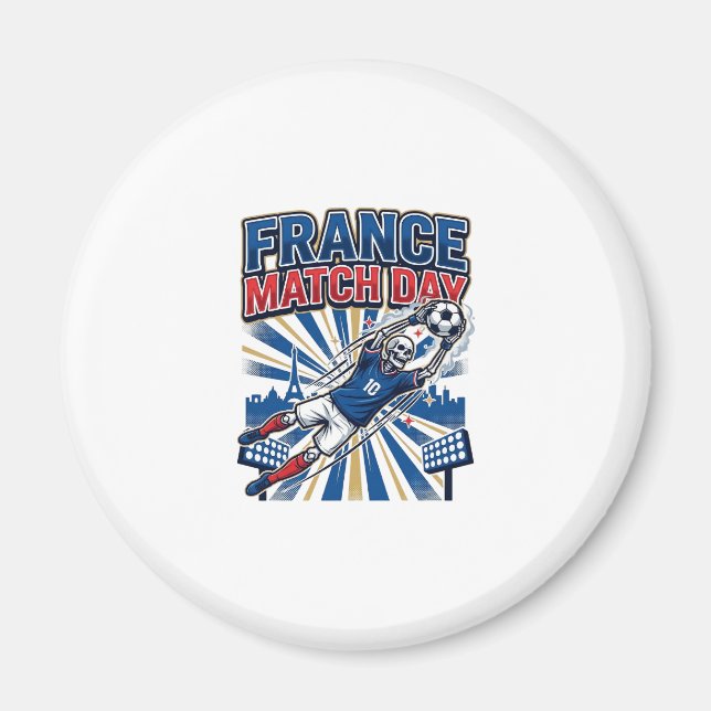 Frankrike Match Day Skelett Anfallare Nationer Hög Magnet (Framsidan)