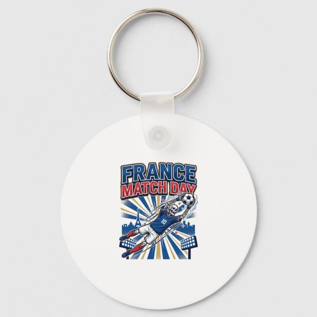 Frankrike Match Day Skelett Anfallare Nationer Hög Nyckelring (Framsida)