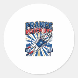 Frankrike Match Day Skelett Anfallare Nationer Hög Runt Klistermärke