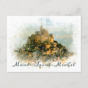 Frankrike Mont Saint Michel Island Travel Vykort