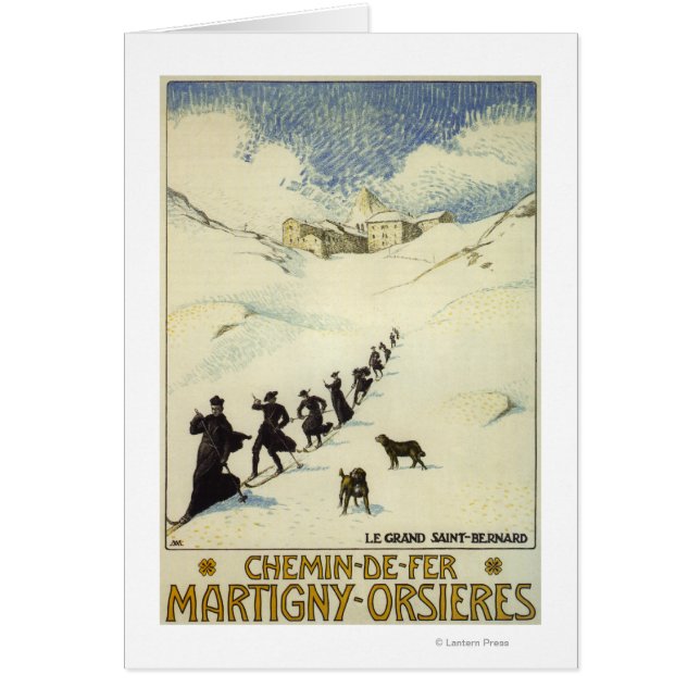 Frankrike - Munk Skiing Hälsningskort (Framsidan)