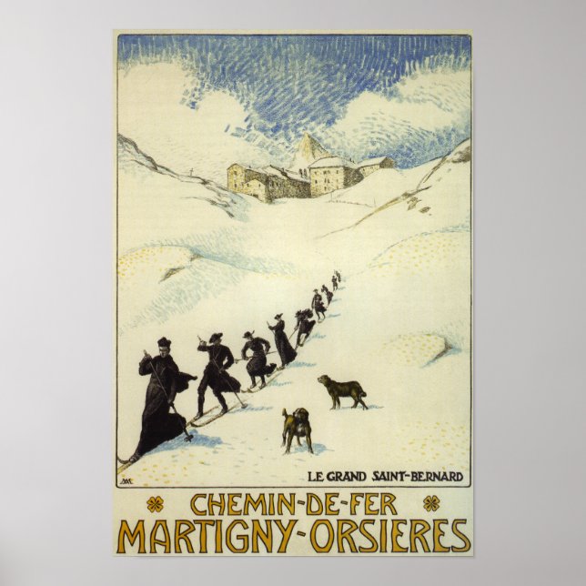 Frankrike - Munk Skiing Poster (Framsidan)