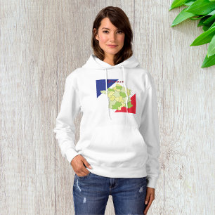 Frankrike National Färg och Karta T Shirt