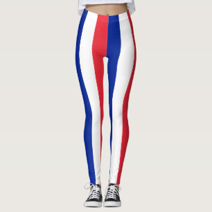 Frankrike National Flagga Färg Lodrät Stripe Leggings
