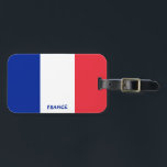 Frankrike National Flagga Patriotic Bagagebricka<br><div class="desc">Frankrike National Flagga Patriotic Luggage Tag med Frankrike- flagga tryckt över ena sidan av märkrn. Land namn, skrivet med det pulserande typsnittet, är integrerat i designen på grund. Anpassadet är helt och hållet "Anpassa den!" ingår. Andra sidan av märkrn är reserverad för din information. Denna förtjusande Frankrike Luggage Tag är...</div>