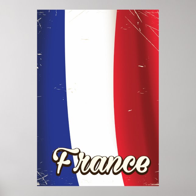Frankrike National flagga-semester poster (Framsidan)