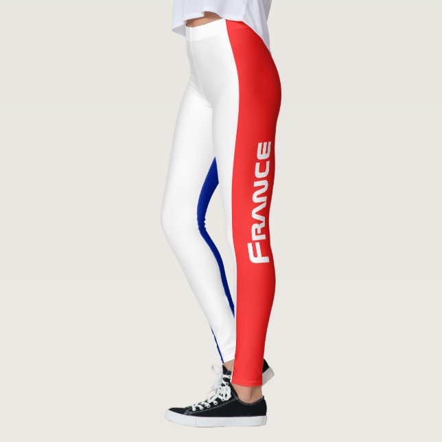 Frankrike National Flagga Stil Leggings (Vänster)