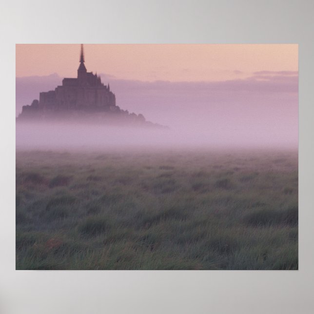 FRANKRIKE, Normandie Mont St. Michel. God morgon M Poster (Framsidan)