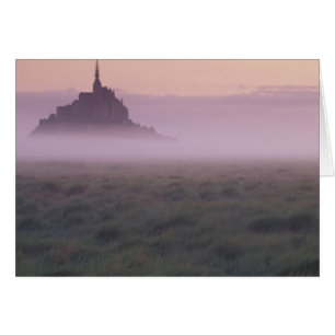 FRANKRIKE, Normandie Mont St. Michel. Morgondimma Hälsningskort