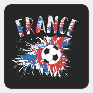 Frankrike Ocer Ball Grunge Flagga Fyrkantigt Klistermärke