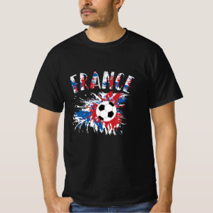 Frankrike Ocer Ball Grunge Flagga T Shirt