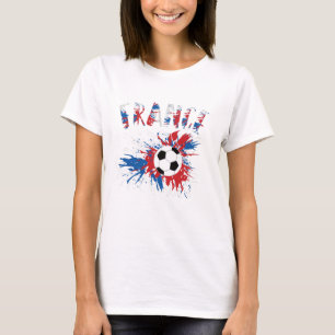Frankrike Ocer Ball Grunge Flagga T Shirt