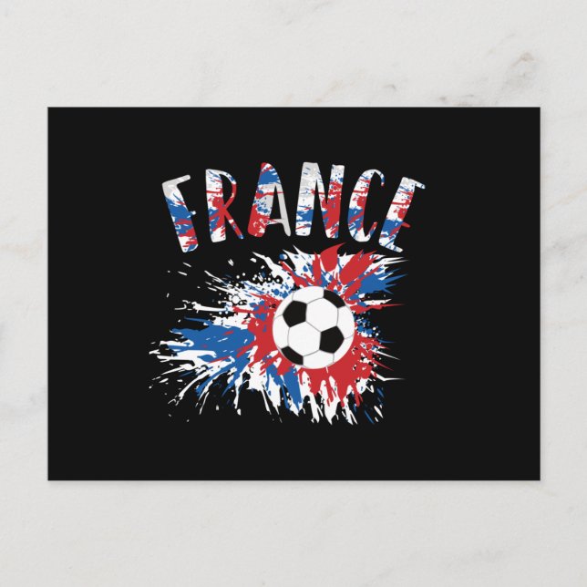 Frankrike Ocer Ball Grunge Flagga Vykort (Framsida)