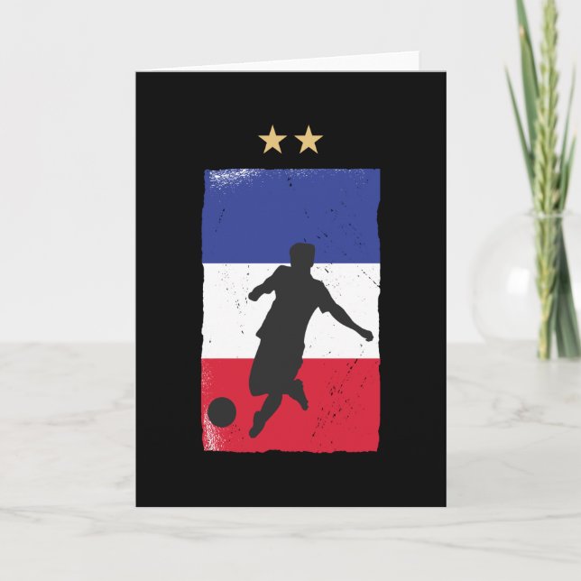 Frankrike Ocer Jersey Football Fläkt Fransk Flagga Kort (Framsida)