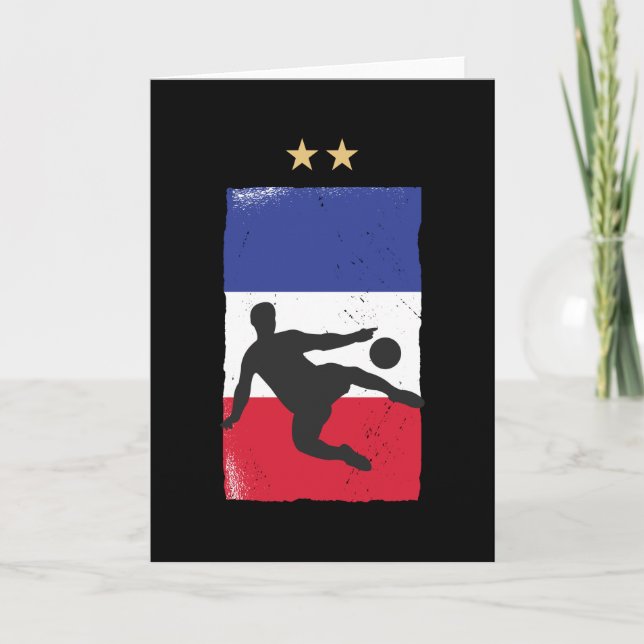 Frankrike Ocer Jersey Football Fläkt Fransk Flagga Kort (Framsida)