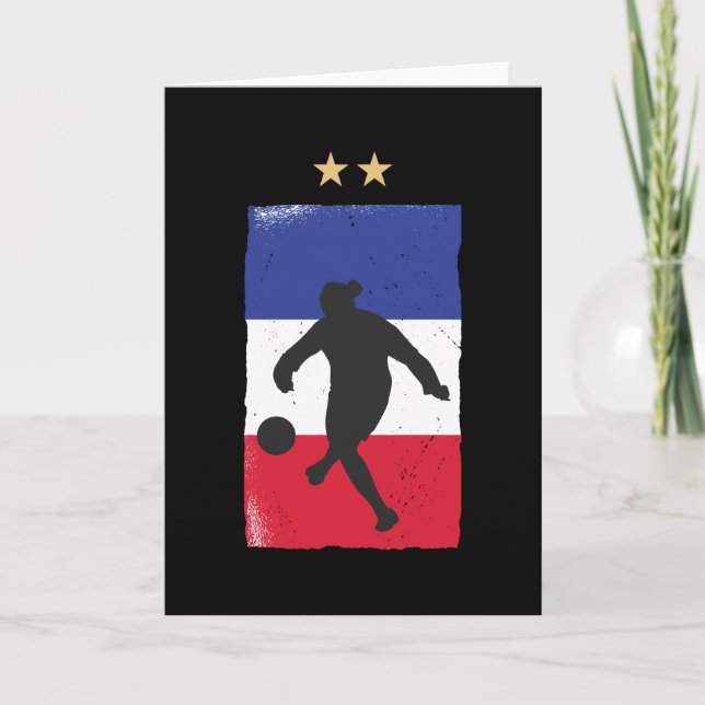 Frankrike Ocer Jersey Football Fläkt Fransk Flagga Kort (Framsida)