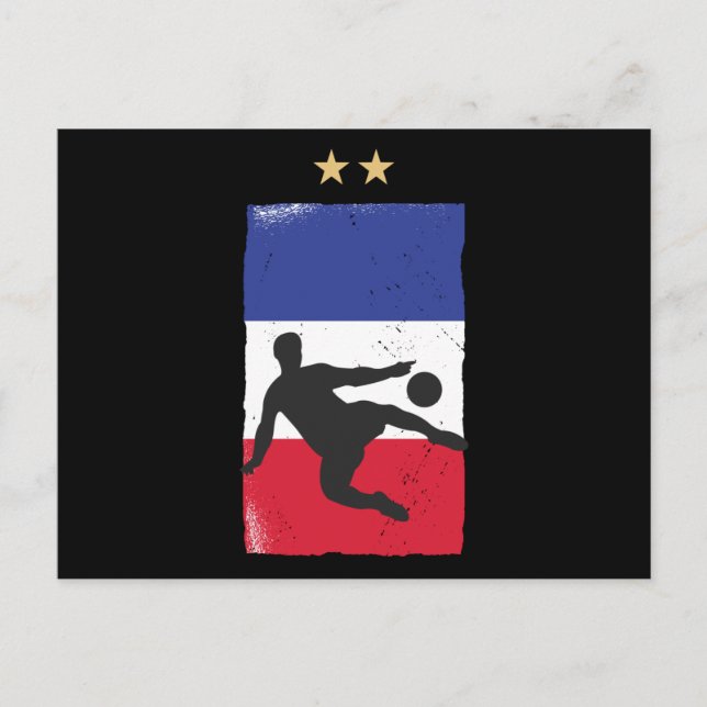 Frankrike Ocer Jersey Football Fläkt Fransk Flagga Vykort (Framsida)