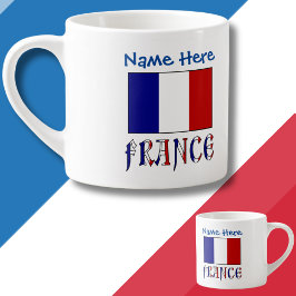 Frankrike och fransk flaggblå personalisering espressomugg