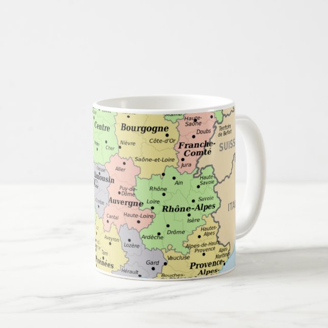 Frankrike på världskartan: Geography Älskare Kaffemugg (Framsida höger)