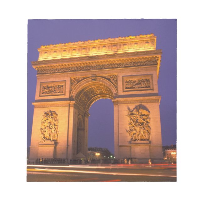 Frankrike, Paris, Arc de Triomphe i skymningen. Anteckningsblock (Framsida)
