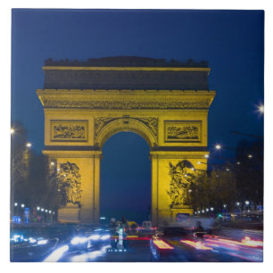 Frankrike, Paris. Arc de Triomphe och Kakelplatta