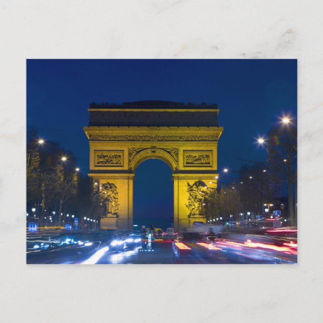 Frankrike, Paris. Arc de Triomphe och Vykort (Framsida)