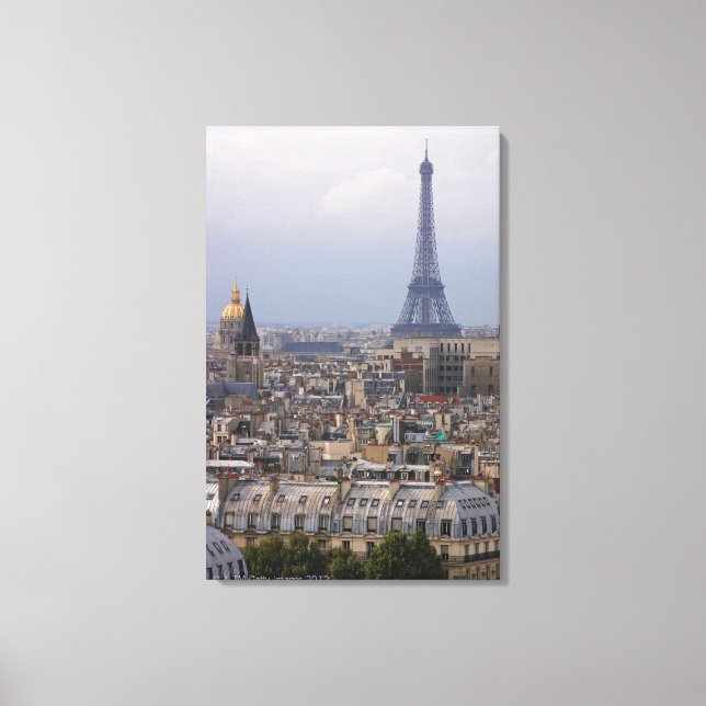 Frankrike, Paris, cityscape med Eiffel Torn Canvastryck (Framsida)