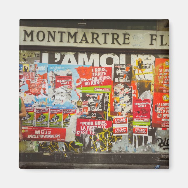 Frankrike Paris Cityscape Montmartre Area Magnet (Framsidan)
