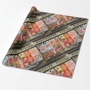 Frankrike Paris Cityscape Montmartre Fleurs Area Presentpapper