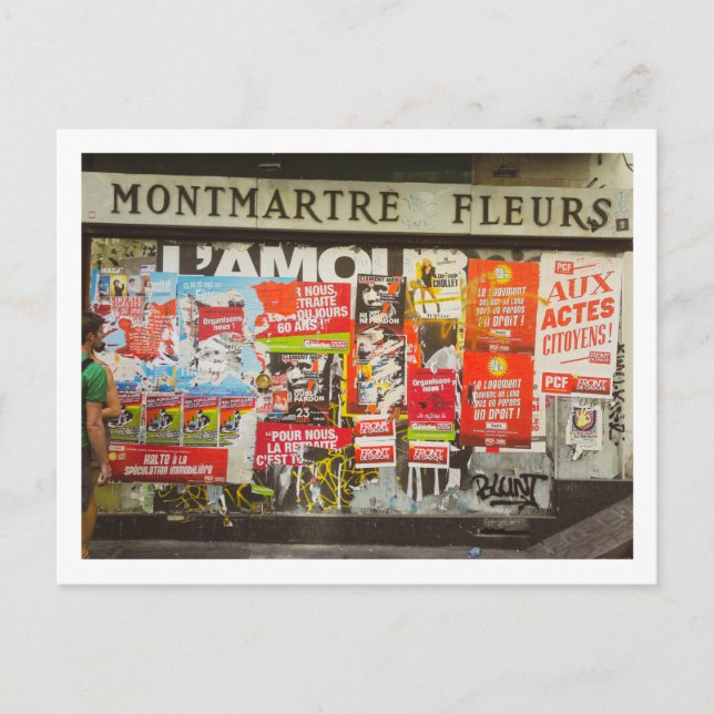 Frankrike Paris Cityscape Montmartre Vykort (Framsida)