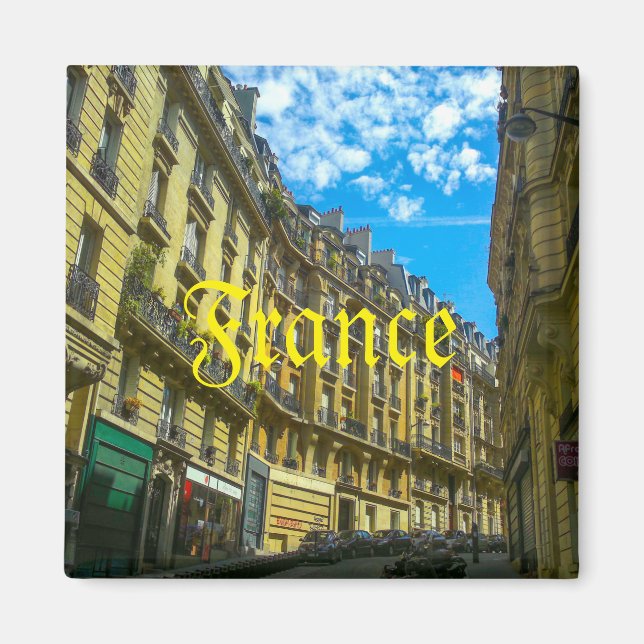 Frankrike Paris Cityscape Street Byggnad Magnet (Framsidan)