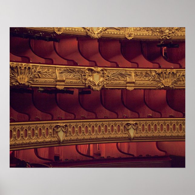 Frankrike, Paris. Delvy av balkonsäten Poster (Framsidan)