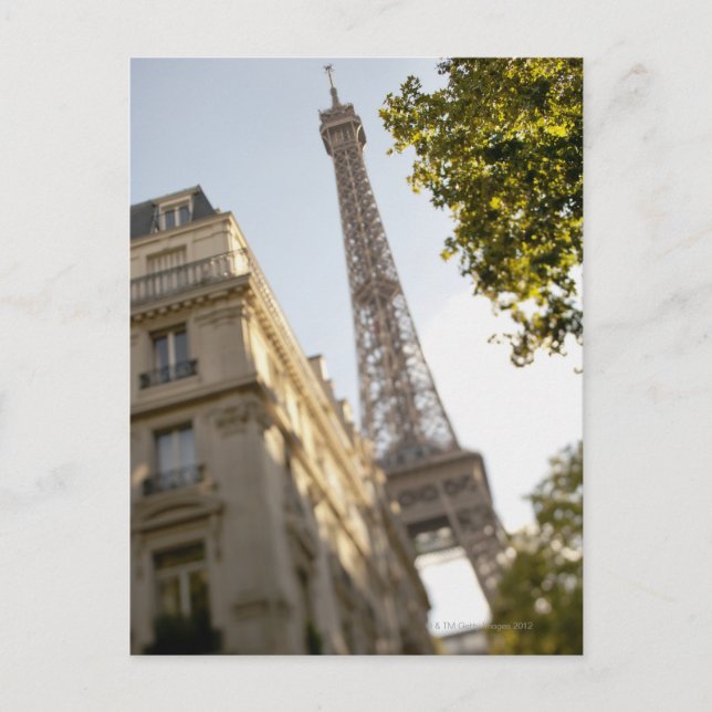 Frankrike, Paris, Eiffel Torn 2 Vykort (Framsida)