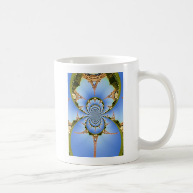 Frankrike Paris Eiffel Torn Kaleidoscope Blue Loel Kaffemugg (Höger)