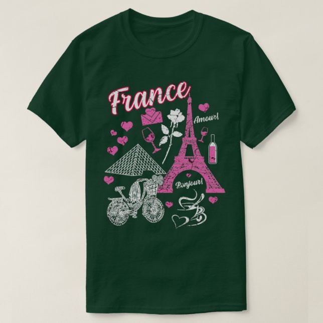 Frankrike Paris Eiffel Torn T Shirt (Design framsida)
