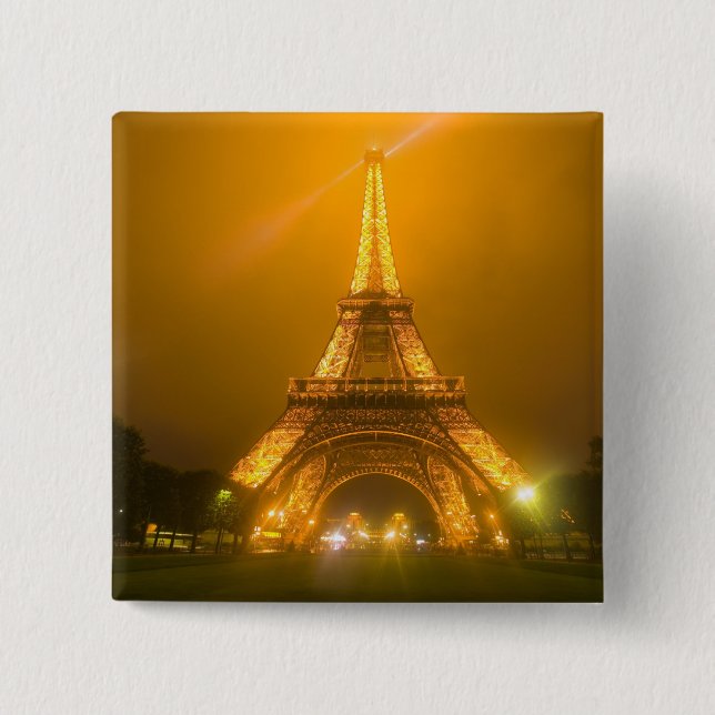 Frankrike, Paris. Eiffeltornet upplyst kl 3 Knapp (Framsida)