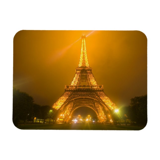 Frankrike, Paris. Eiffeltornet upplyst kl 3 Magnet (Horisontell)