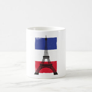 Frankrike Paris Fransk Flagga Kaffemugg