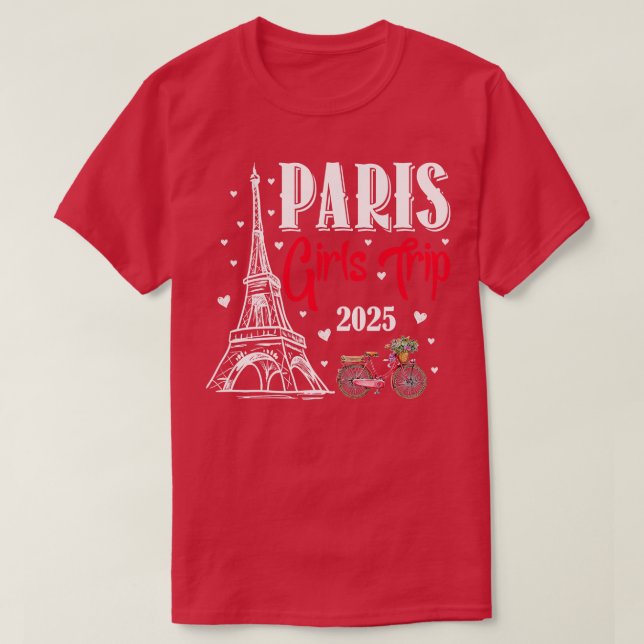 Frankrike Paris Girls Resa 2025 Sommarvallagen T Shirt (Design framsida)