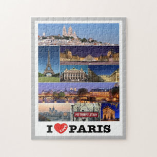 Frankrike - Paris - I Kärlek - Jigszawa Puzzle Pussel