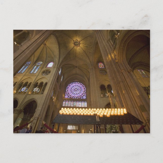 Frankrike, Paris. Insida i Notre Dame-katedralen. Vykort (Framsida)