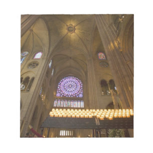 Frankrike, Paris. Interiör från Notre Dame-katedra Anteckningsblock