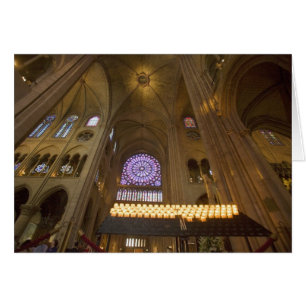 Frankrike, Paris. Interiör från Notre Dame-katedra Hälsningskort