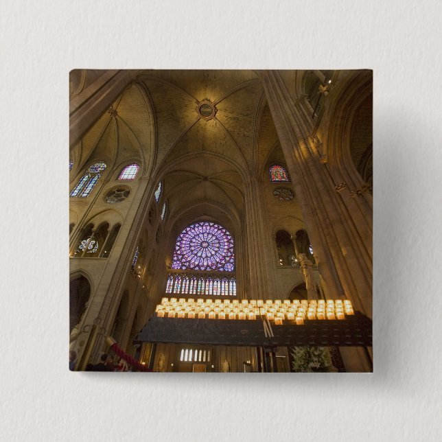 Frankrike, Paris. Interiör från Notre Dame-katedra Knapp (Framsida)