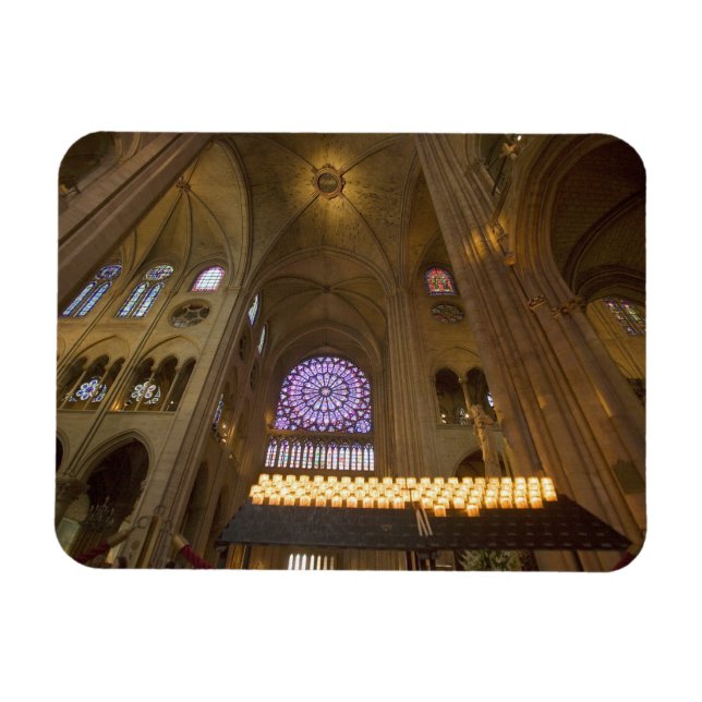 Frankrike, Paris. Interiör från Notre Dame-katedra Magnet (Horisontell)